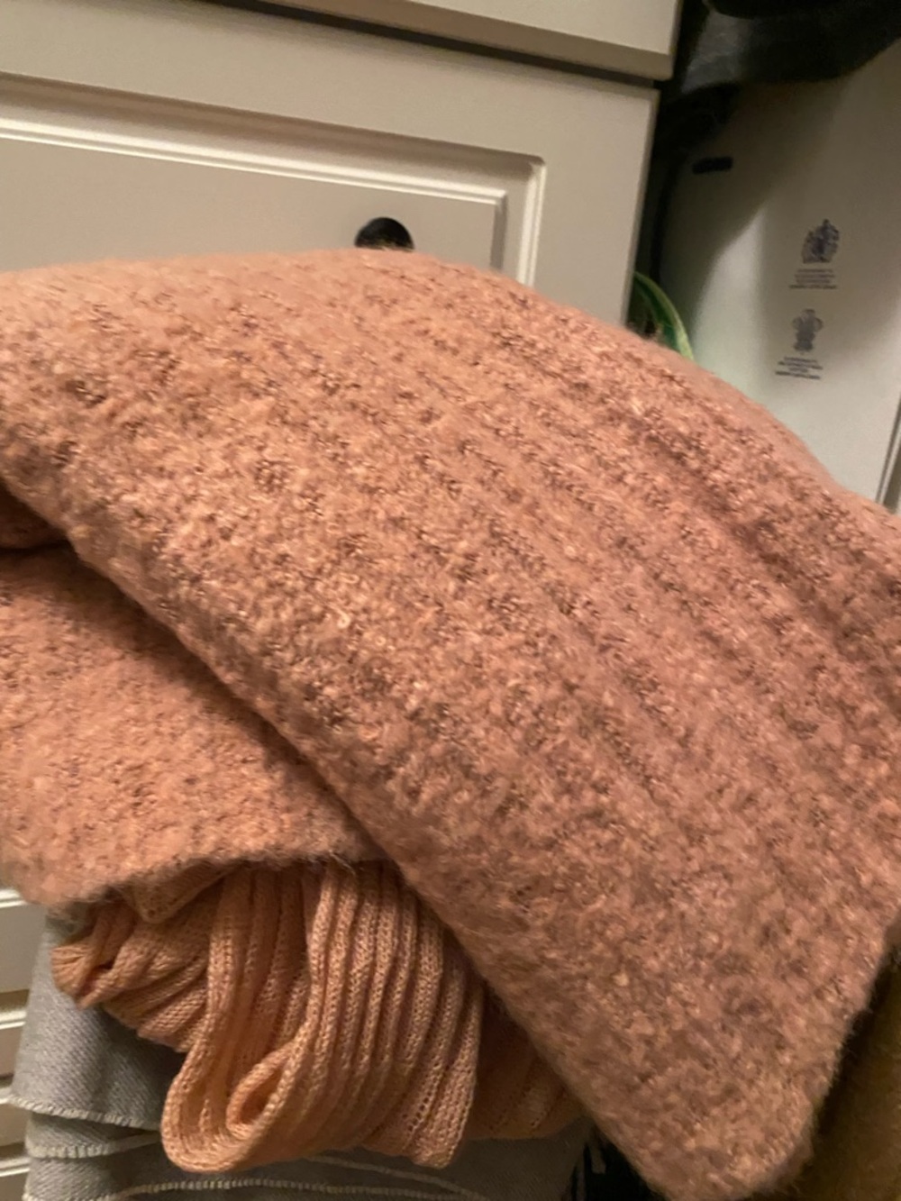 Cozy Textured Thick Scarf- Rosewood